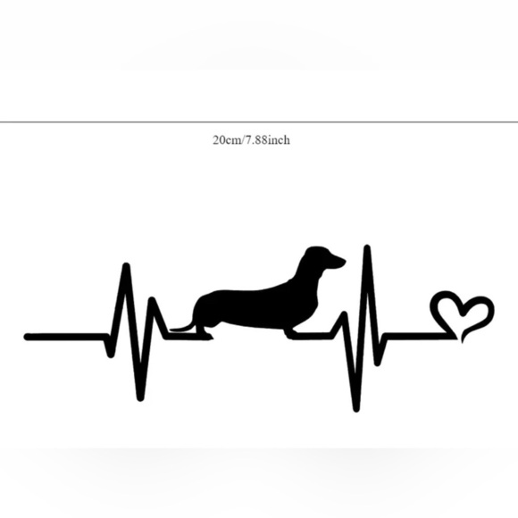 New Large Dachshund Heartbeat Car Decal - Picture 2 of 3